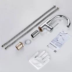 Robinet Lavabo Et Vasque|Auralum Max Robinet Salle de Bain Mitigeur lavabo, Robinet lavabo en Laiton , Froide/Chaude