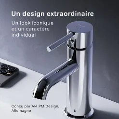 Am.Pm Europe Robinet Salle de Bain Mitigeur de lavabo, Chromé, taille M, FPA02100 AM.PM