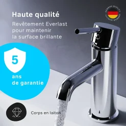 Am.Pm Europe Robinet Salle de Bain Mitigeur de lavabo, Chromé, taille M, FPA02100 AM.PM