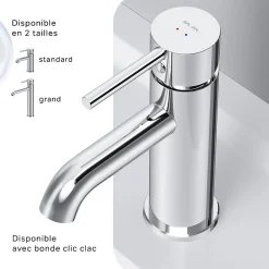 Am.Pm Europe Robinet Salle de Bain Mitigeur de lavabo, Chromé, taille M, FPA02100 AM.PM