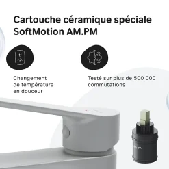 Robinet Lavabo Et Vasque|Am.Pm Europe Robinet Salle de Bain Mitigeur de lavabo avec bonde clic clac, Blanc, taille S, FTA82133 AM.PM