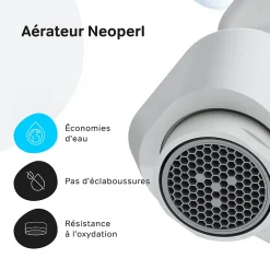 Robinet Lavabo Et Vasque|Am.Pm Europe Robinet Salle de Bain Mitigeur de lavabo avec bonde clic clac, Blanc, taille S, FTA82133 AM.PM
