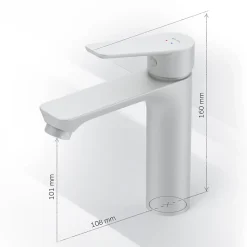Robinet Lavabo Et Vasque|Am.Pm Europe Robinet Salle de Bain Mitigeur de lavabo avec bonde clic clac, Blanc, taille S, FTA82133 AM.PM