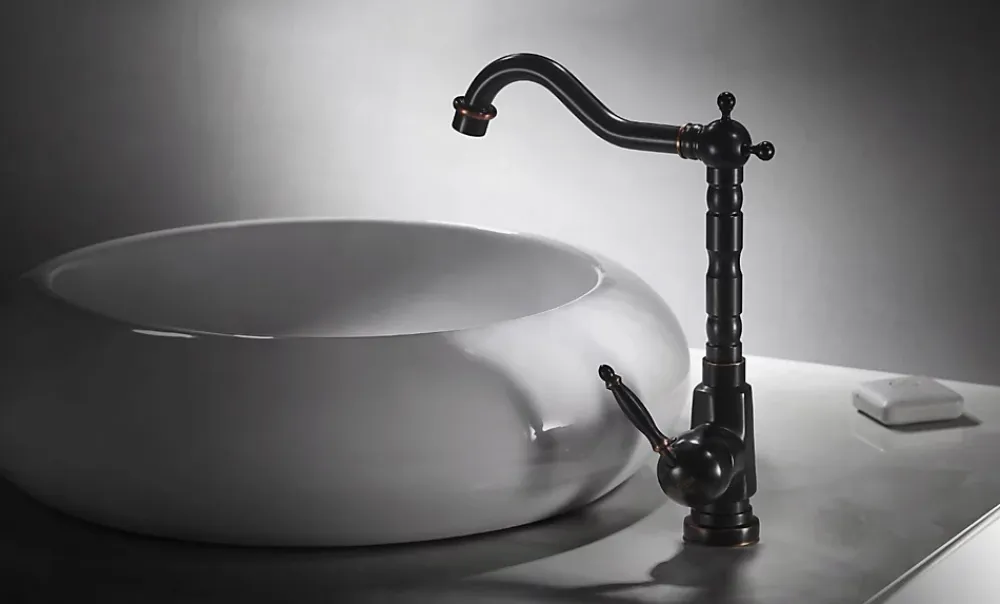 Robinet Lavabo Et Vasque|Rea Robinet Salle De Bain Mitigeur Lavabo Haut Retro Noir Monocommande