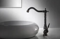 Robinet Lavabo Et Vasque|Rea Robinet Salle De Bain Mitigeur Lavabo Haut Retro Noir Monocommande
