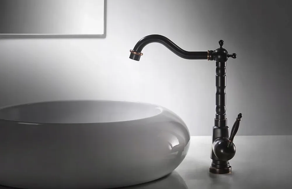Robinet Lavabo Et Vasque|Rea Robinet Salle De Bain Mitigeur Lavabo Haut Retro Noir Monocommande