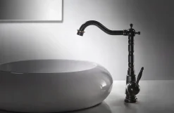 Robinet Lavabo Et Vasque|Rea Robinet Salle De Bain Mitigeur Lavabo Haut Retro Noir Monocommande