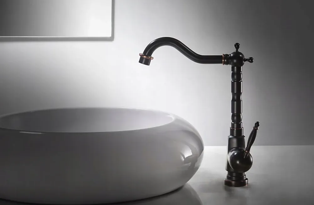 Robinet Lavabo Et Vasque|Rea Robinet Salle De Bain Mitigeur Lavabo Haut Retro Noir Monocommande