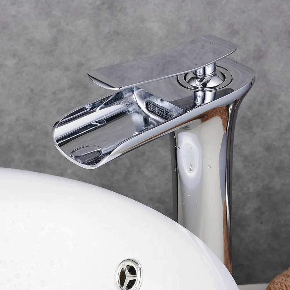 Kroos Robinet vasque jet cascade, style contemporain - Chromé
