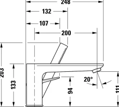 Duravit Robinetterie de baignoire à 3 trous : Robinet, Levier et Douchette à main - Chrome - 24x24,8x20,3cm - Wave