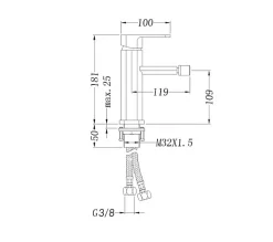 Robinet Lave-Mains|Bernstein Robinetterie pour bidet 1238C - adaptée à nos bidets suspendus - Laiton chromé