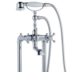 Planète Bain Robinetterie sur pied au sol retro Glasgow pour baignoire ilot