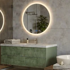 Miroir Lumineux|Artforma Rond Miroir Salle de Bain 80cm, Miroir led avec Tactile, Systeme Couleur DUAL LED et Fonction Anti-buée