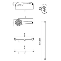 Colonne De Douche Thermostatique|Rousseau Barre de douche + douchette sans robinet Heko - Chromé