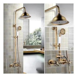 Colonne De Douche Mécanique|Rousseau Colonne de douche avec robinet melangeur Retro - Vieux-bronze