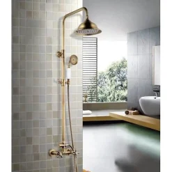 Colonne De Douche Thermostatique|Rousseau Colonne de douche avec robinet mélangeur Retro - Vieux-bronze