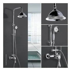 Rousseau Colonne de douche avec robinet mitigeur mecanique Retro - Chrome