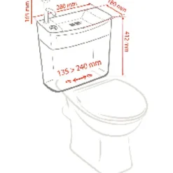 Wirquin Réservoir combiné lave-mains - Iseo - - 3/6 L