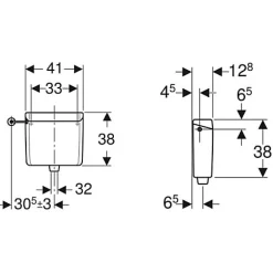 Wc Suspendu|Geberit Réservoir haute position AP123 pour système pneumatique - - 123.701.11.1