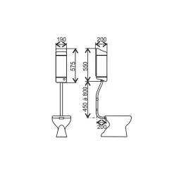 Regiplast Réservoir WC - Joker 501 - - Haut - Tube droit