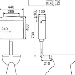 Chasse D'Eau|Regiplast Réservoir WC - REGI FLO - - Double débit - Semi-bas