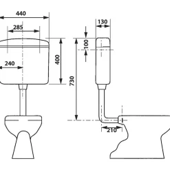 Chasse D'Eau|Regiplast Réservoir WC - REGI SUPER - - Simple débit - Semi-bas - Interrompable