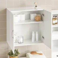 Armoire De Salle De Bains|Meuble De Salle De Bains Faible Profondeur|Sobuy Salle de Bain Suspendue Placard Commode Murale, 2 Portes, FRG231-W,