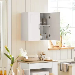 Armoire De Salle De Bains|Meuble De Salle De Bains Faible Profondeur|Sobuy Salle de Bain Suspendue Placard Commode Murale, 2 Portes, FRG231-W,