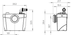 Wc Chimique Et Broyeur|SFA Sanibroyeur Top Broyeur WC 400W l.361 x P.216 x H.325 mm