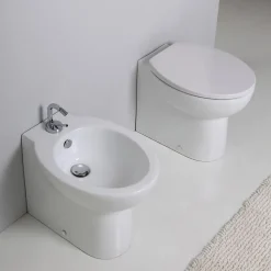 Wc À Poser|Kiamami Valentina Sanitaires Au Sol Paire De Wc Et Bidet En Céramique - Patascoss