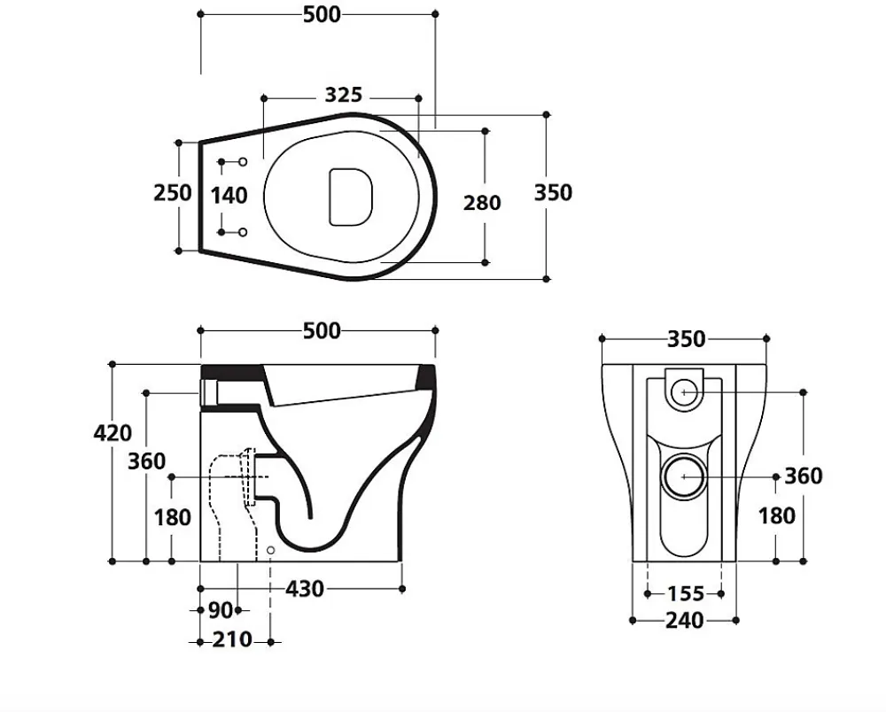 Kiamami Valentina Sanitaires De Salle De Bain Au Sol Avec Design Moderne Et Vidange Décalée - Soave