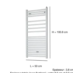 Acova Sèche serviette eau chaude Angora gris 460W
