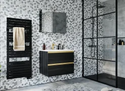 Sèche-Serviettes Soufflant|Sauter Sèche serviette électrique Asama II noir + soufflerie 1750W