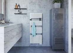Sèche-Serviettes Soufflant|Sauter Sèche serviette électrique Asama II blanc + soufflerie 1750W