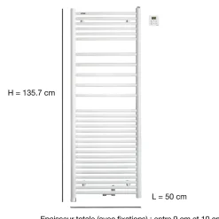 Acova Sèche serviette mixte électrique 300W / eau chaude 615W Angora