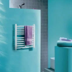 Sèche-Serviettes Électrique|Autres Sèche serviette salle de bain eau chaude FINIMETAL Tahiti 257 W blanc 55 x 50 Cm