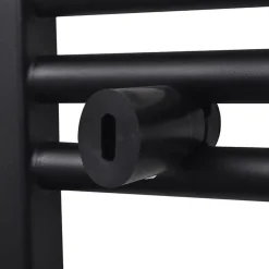 Vidaxl Sèche serviettes eau chaude à rails droits noir 600x764 mm