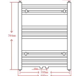 Vidaxl Sèche serviettes eau chaude à rails droits noir 600x764 mm