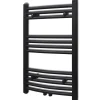 Sèche-Serviettes Eau Chaude|Vidaxl Sèche serviettes eau chaude à rails incurvés noir 500 x 764 mm