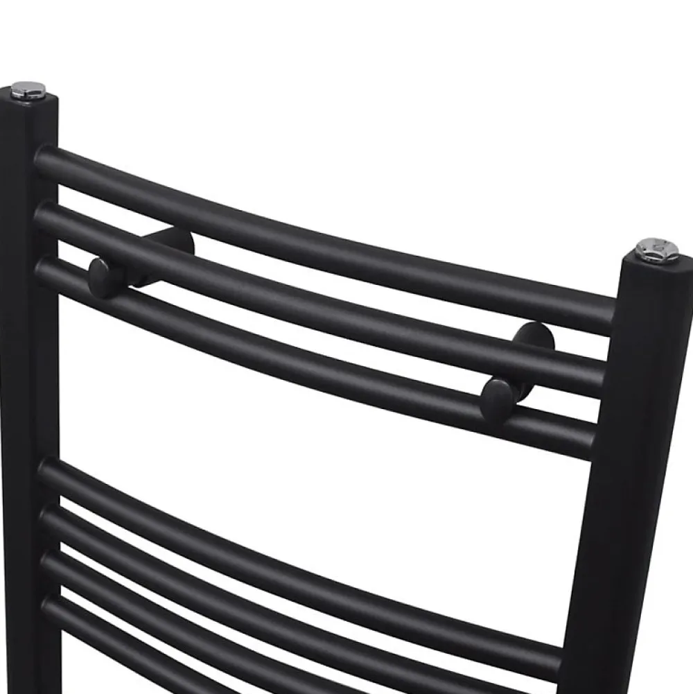 Sèche-Serviettes Eau Chaude|Vidaxl Sèche serviettes eau chaude à rails incurvés noir 500 x 764 mm