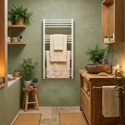 Matisere Sèche-serviette eau chaude blanc de 1140mm de haut et 536mm de large. - 525 Watt - LEN1140/536PSXB