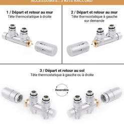 Sèche-Serviettes Eau Chaude|Matisere Sèche-serviette eau chaude bleu distant de 1140mm de haut et 300mm de large - 362 Watt - ALE1140/300ZX5023