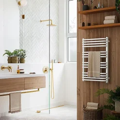 Matisere Sèche-serviette eau chaude blanc de 760mm de haut et 500mm de large - 412 Watt - ALE760/500ZXB