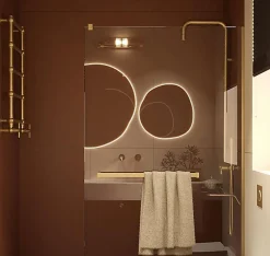 Sèche-Serviettes Eau Chaude|Matisere Sèche-serviette eau chaude doré de 800mm de haut et 504mm de large - 210 Watt - RET800/504SXBRA
