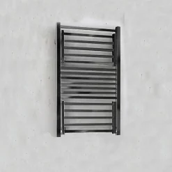 Sèche-Serviettes Eau Chaude|Deltacalor Sèche-serviette eau chaude noir de 1372mm de haut et 480mm de large - 500 Watt - STEND19/1372/480/N