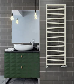 Sèche-Serviettes Eau Chaude|Matisere Sèche-serviette eau chaude beige de 835mm de haut et 500mm de large - 332 Watt - ZIG835/500ZX1015