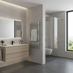 Matisere Sèche-serviette eau chaude chromé de 660mm de haut et 430mm de large - 179 Watt - FIO660/430SXCROK