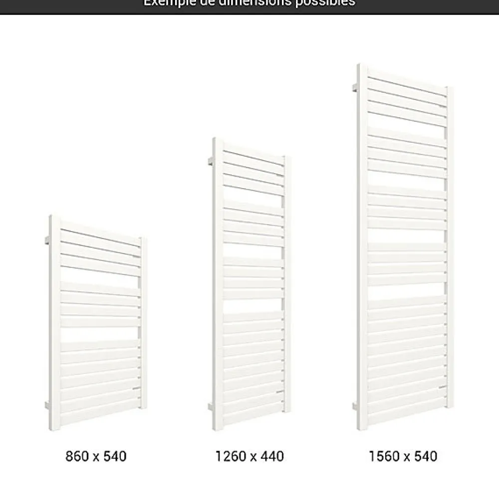 Matisere Sèche-serviette eau chaude blanc de 1260mm de haut et 540mm de large - 605 Watt - MAN1260/540SXB