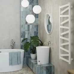 Sèche-Serviettes Eau Chaude|Matisere Sèche-serviette eau chaude blanc de 1230mm de haut et 500mm de large - 451 Watt - VIP1230/500SXB