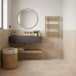 Sèche-Serviettes Eau Chaude|Matisere Sèche-serviette eau chaude doré de 660mm de haut et 680mm de large - 373 Watt - FIO660/680SXBRA